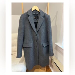 Grey wool coat from Zara.